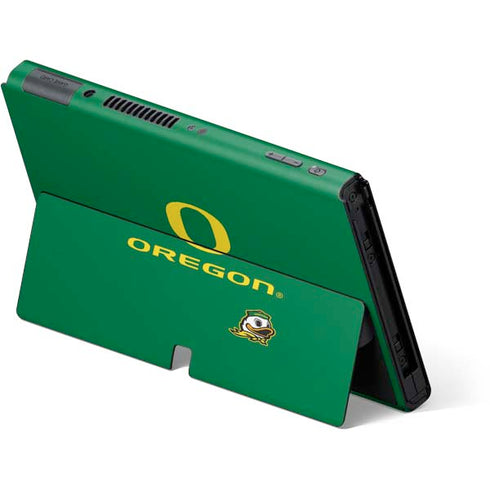 University of Oregon Yellow O with Text Nintendo Switch OLED (2021) Skin